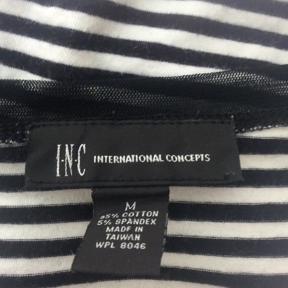 Women’s 2 striped tops INC and Gap black and white - Picture 3 of 7